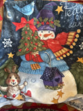 New Peace On Earth Snowman Fleece Throw Blanket Multicolour 51 x 64