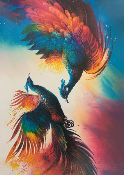 NEW Tucocoo Peacocks in Flight Paint by Number for Adults Beginner, DIY Digital Painting Kits on Canvas with Brushes and Acrylic Pigment, Beautiful Blossom Floral for Home Wall Decor 16x20inch (Frameless)