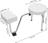 New Professional Rest Stool for Nail Tech/Tattooist/Make up Artist with Adjustable Arm/Leg Rest (White) Retails $155+ Great for manicurists, pedicurists, tattoo artists, makeup artists, etc.