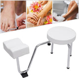 New Professional Rest Stool for Nail Tech/Tattooist/Make up Artist with Adjustable Arm/Leg Rest (White) Retails $155+ Great for manicurists, pedicurists, tattoo artists, makeup artists, etc.