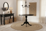Retails $603+ New Assembled Wayfair Laurel Foundry Modern Farmhouse Round Solid Wood Base Dining Table, Black 39.5" Round