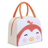 New Insulated Lunch Bag Penguin Lunch Box School Kids Cute Cartoon Zip Travel