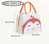 New Insulated Lunch Bag Penguin Lunch Box School Kids Cute Cartoon Zip Travel