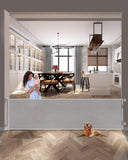 New Retails $75+ Perma Child Safety 2741 Indoor/Outdoor Retractable Gate, Extra Wide 71in - Grey!