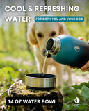 Retails $120+ NEW Thermosis 64 Oz Stainless Steel Insulated Water Bottle with integrated pet bowls for food and water - Includes 1 Lid - Leak Proof - PINK! Great for walks with your Pooch!