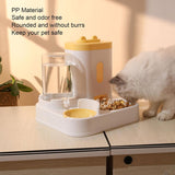 2-in-1 Pet Feeder and Water Dispenser, Automatic Gravity Food Water Bowl for Small Medium Dogs Cats Yellow