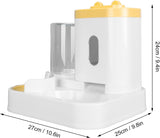 2-in-1 Pet Feeder and Water Dispenser, Automatic Gravity Food Water Bowl for Small Medium Dogs Cats Yellow