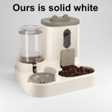 NEW GROWTH TANK Cat Feeder and Water Pet Food Storage Food and Water Bowl Automatic Cat Drinker White