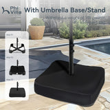 New Amazing PHI VILLA 15 ft. Market Patio Umbrella 2-Side in DARK RED With Base and Sandbags