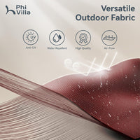 New Amazing PHI VILLA 15 ft. Market Patio Umbrella 2-Side in DARK RED With Base and Sandbags