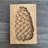 New Carved Wooden Cookie Mold Pinecone