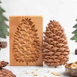 New Carved Wooden Cookie Mold Pinecone