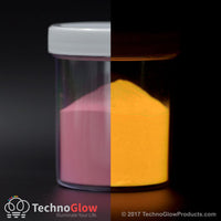 NEW TechnoGlow Pink to Gold Glow in the Dark & UV Powder - 2Oz! Mixes well with paint, resin, and epoxy  Will last 20 to 30 years