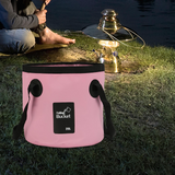 NEW Water Bucket Folding PVC Carrier Wash Basin Traveling Camping Fishing Boating Reusable Organizer Container Accessories Pink 12L