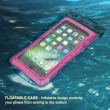 New Universal IPX8 Waterproof Anti Sinking Phone Case Water Proof Bag With Lanyard Fits All Phones Up To 7.5in, also can be used as dry bag for keys, cash, cards etc! Great for Protection & taking underwater pics! Pink