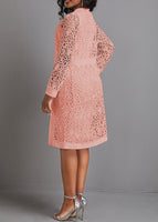 New Pink Two Piece Long Sleeve Round Neck Dress and Cardigan Pink Sz XL! Retails $60+