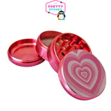 New 1.5 inch mini heart Grinder, Cute Grinder 4-Piece Pink Heart Grinder – 40mm Metal Grinder, Magnetic Closure, and Scraper Included