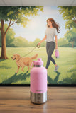 Retails $120+ NEW Thermosis 64 Oz Stainless Steel Insulated Water Bottle with integrated pet bowls for food and water - Includes 1 Lid - Leak Proof - PINK! Great for walks with your Pooch!