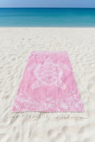 Retails $55+ New Turkish Beach Towel Quick Dry Absorbent Cotton Lightweight Bath Pool Towels Extra Large Oversized Sand Free Towel  PINK TURTLE