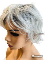 New Grey Short Pixie Cut Synthetic Wig Heat Resistant Wig, full cap, hair loss, alopeica chemo wig! Retails $86+