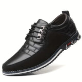 New Men's Plaid Smart Casual Oxford Dress Shoes, Wear-resistant Lace-up Formal Oxford Shoes For Wedding Business Black, Sz 11