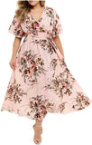 New Plus Size Maxi Dresses for Women Sexy Off Shoulder Sun Dresses Short Sleeve Beach Dresses Fashion Split Dress sz 3X Fits like 1X