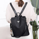 NEW Black Anti Theft Poaba Oxford Backpack, waterproof exterior- Retails for $62+ USD!