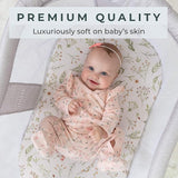 New Pobibaby - 2 Pack Premium Bassinet Sheets for Standard Bassinets - Ultra-Soft Cotton Blend, Stylish Floral Pattern, Safe and Snug for Baby (Zephyr)