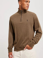 NEW POLO RALPH LAUREN DUPE LONG SLEEVE-KNIT IN TAUPE, FITS SZ MEDIUM! HORSE LOGO IS WHITE!