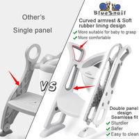 New Potty Training Toilet Seat with Step Stool Ladder for Kids and Toddler, Sturdy Potty With Ladder For Boys and Girls by BlueSnail White & Grey!