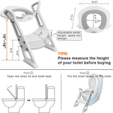 New Potty Training Toilet Seat with Step Stool Ladder for Kids and Toddler, Sturdy Potty With Ladder For Boys and Girls by BlueSnail White & Grey!