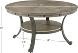 Retails $964+ New Assembled Powell Pewter Metal and Rustic Wood Coffee Table, light scuffing on 1 edge from transport shown in pics!