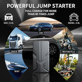 NEW 30000mAh Portable Car Jump Starter - 12V Lithium Portable Car Battery Booster Power Pack - Smart Clip Circuit Protection for 6L Gas 3L Diese with LED Flashlight (Black)