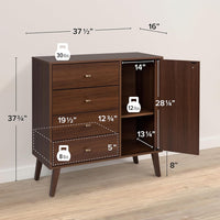 New Assembled Prepac Milo 4-Drawer Chest with Door, Cherry Retails $365+