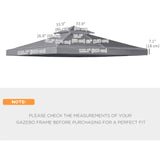 NEW Retails $200, Outsunny 10' x 10' Square 2-Tier Gazebo Canopy Replacement Top Cover Outdoor Garden Sun Shade, Dark Grey
