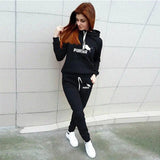 New Spring Winter 2 Piece Set Jogging Women Hoodies Pants Printed Sportswear Suits Thicken Warm Ladies Girls Hoodie Sets Tracksuits Sz S
