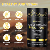 New Pure of Himalayan Shilajit Gold Gummies,Fulvic Acid & 85+ Trace Immune Health, Boost Energy, Minerals, Enhance Overall Well-Being for Men and Women Sugar Free Non-GMO 100% Natural Organic, 60 Gummies