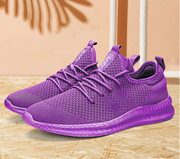 New Women's Summer Casual Sports Shoes Comfortable Breathable Laces Lightweight Road Running Shoe Purple Sz 9