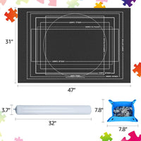 New Jigsaw Puzzle Mat Roll Up, Puzzle Storage Puzzle Saver Puzzle Keeper 1000 1500 2000 Pieces with Sorter Trays Drawstring Storage Bag