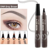 New QUEMISS Eyebrow Pen 4 Points Micro Brow Pencil Creates Lasting MakeUp Professional Natural Looking 3D Tint Pen Eyebrows Cover Sparse Areas Daily Waterproof Brows #04(Greybrown)