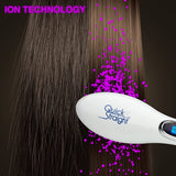 AS SEEN ON TV! QUICK N' STRAIGHT! PROFESSIONAL SALON QUALITY RESULTS IN 3 MINUTES OR LESS! 3-IN-1 FUNCTIONS; DETANGLES~STRAIGHTENS~STYLES!