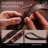 New Retails $30+ QUMY Leather Dog Leash 6ft, Heavy Duty Dog Training Leash for Large and Medium Dogs, Soft and Strong Genuine Leather Braided Handmade Long Lead Leash for Dog Training, Brown