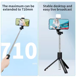 New Wireless Tripod Stand with LED Light R1S Extendable Selfie Stand Holder for Tiktok Live Streaming