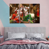 New Retails $158+ TUMOVO 3 Panel Canvas Wall Art Radha Krishna India Religious Wall Decor Home Picture for Bedroom Living Room Framed Ready to Hang, 48" Wx 24"