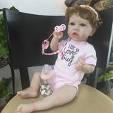 New 21 inch Cute Gel Body Rebirth Reborn Like Doll! Includes Pacifier, Birth certificate & Bottle! Her outfit is white as shown in other pics!