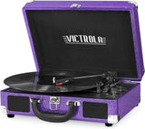 Like New no box, includes manual! Retails $90+ Victrola Bluetooth Suitcase Record Player in Purple Glitter