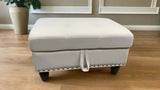 New Wayfair 28.5'' Wide Rectangle Nailhead Trim Linen Storage Ottoman in Light Beige by Red Barrel Studio! Retails $220+