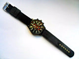 New Unisex Red and Black Faced Quartz Watch Black Canvas Strap