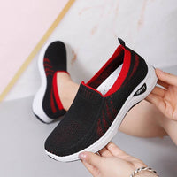 New Breathable Low Cut Red & Black Woven Leisure Sports Shoes For Women Sz 9 (40)