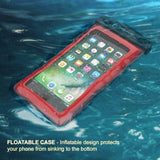 New Universal IPX8 Waterproof Anti Sinking Phone Case Water Proof Bag With Lanyard Fits All Phones Up To 7.5in, also can be used as dry bag for keys, cash, cards etc! Great for Protection & taking underwater pics! Red